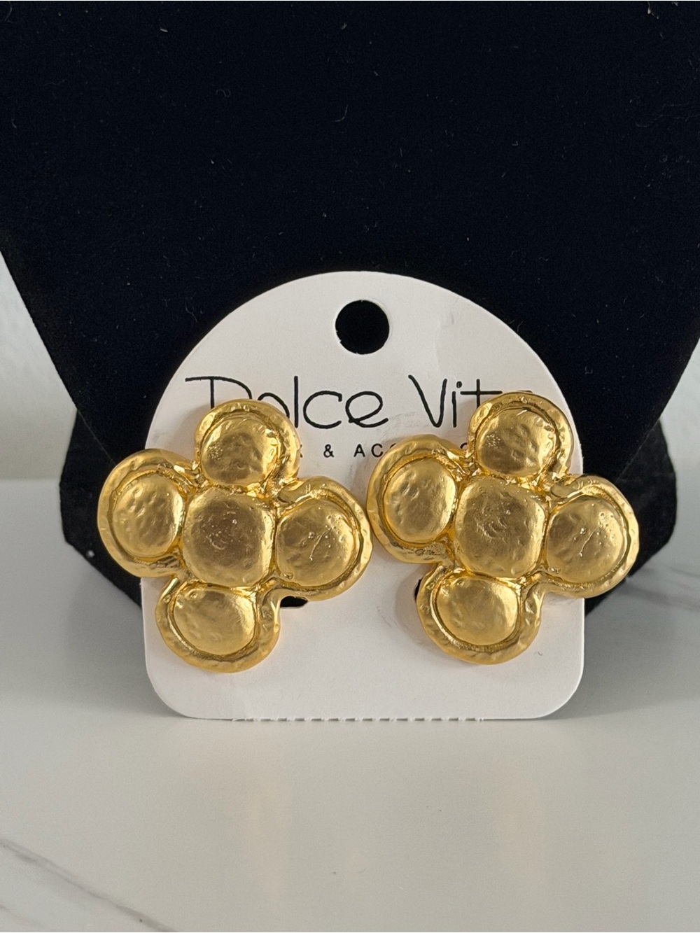 Vintage Gold Clip On Earrings